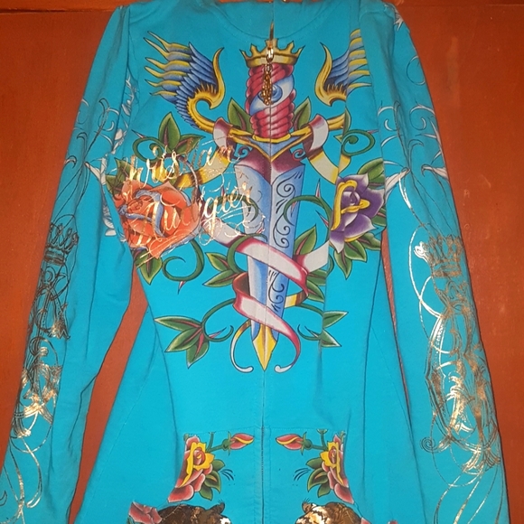 Christian Audigier Tops - Small ~ Christian Audigier vintage zipup hoodie